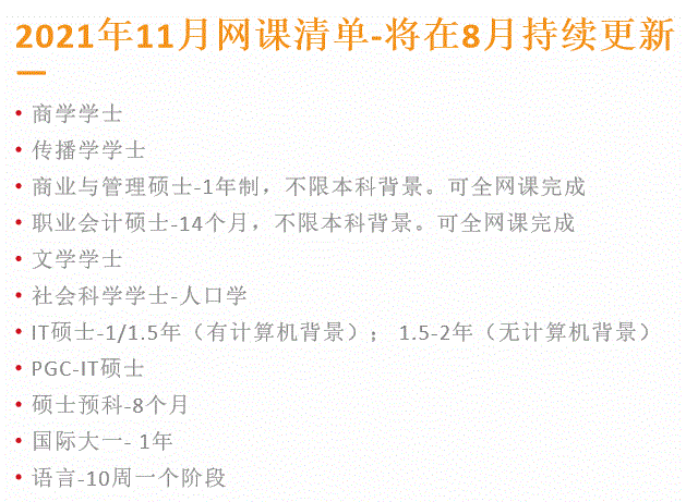 别错过！新西兰八大课程信息更新啦！