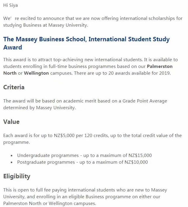 世界五百强大学-梅西大学商科和艺术设计项目奖学金来袭！